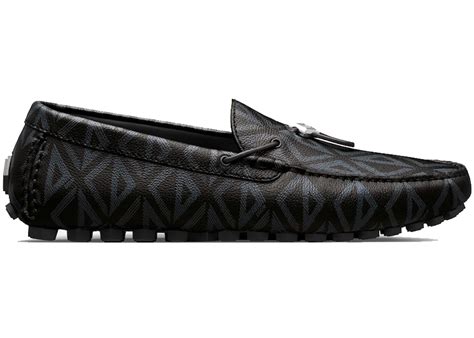 Dior Mocassin Black CD Diamond Leather Men's.